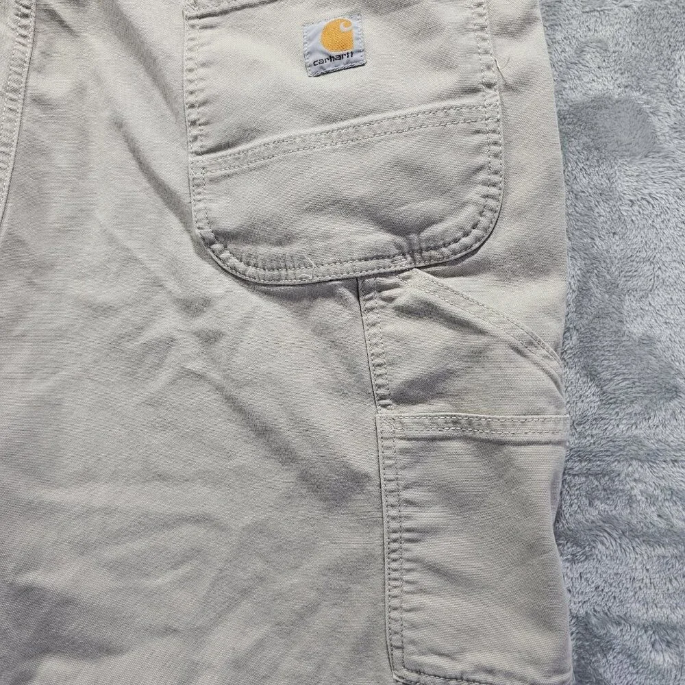 Carhartt Short Mens 40 Tan Relaxed Fit Rugged Canvas Utility Work Wear BS3652-M